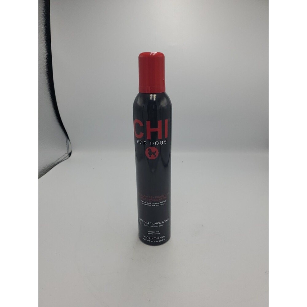 Chi For Dogs Pre Blow Dry Protective Heat Styling Foam For Medium & Coarse Coats